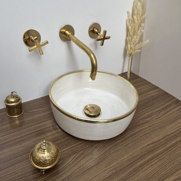 Elégante Oval vasque marocaine traditionnelle pour une salle de bain
