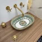 Pack complet de vasque oval marocaine traditionnelle pour une salle de bain
