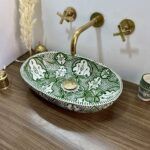 Pack complet de vasque oval marocaine traditionnelle pour une salle de bain