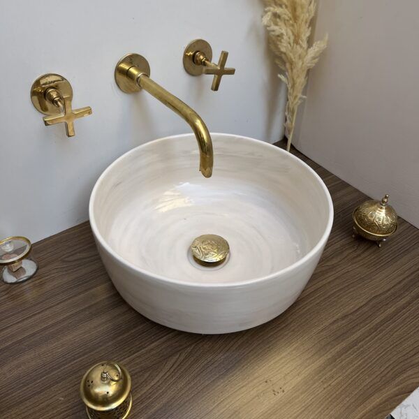 Élégante vasque marocaine peinte à la main – Vasque simple pour une salle de bain chic (Copy)