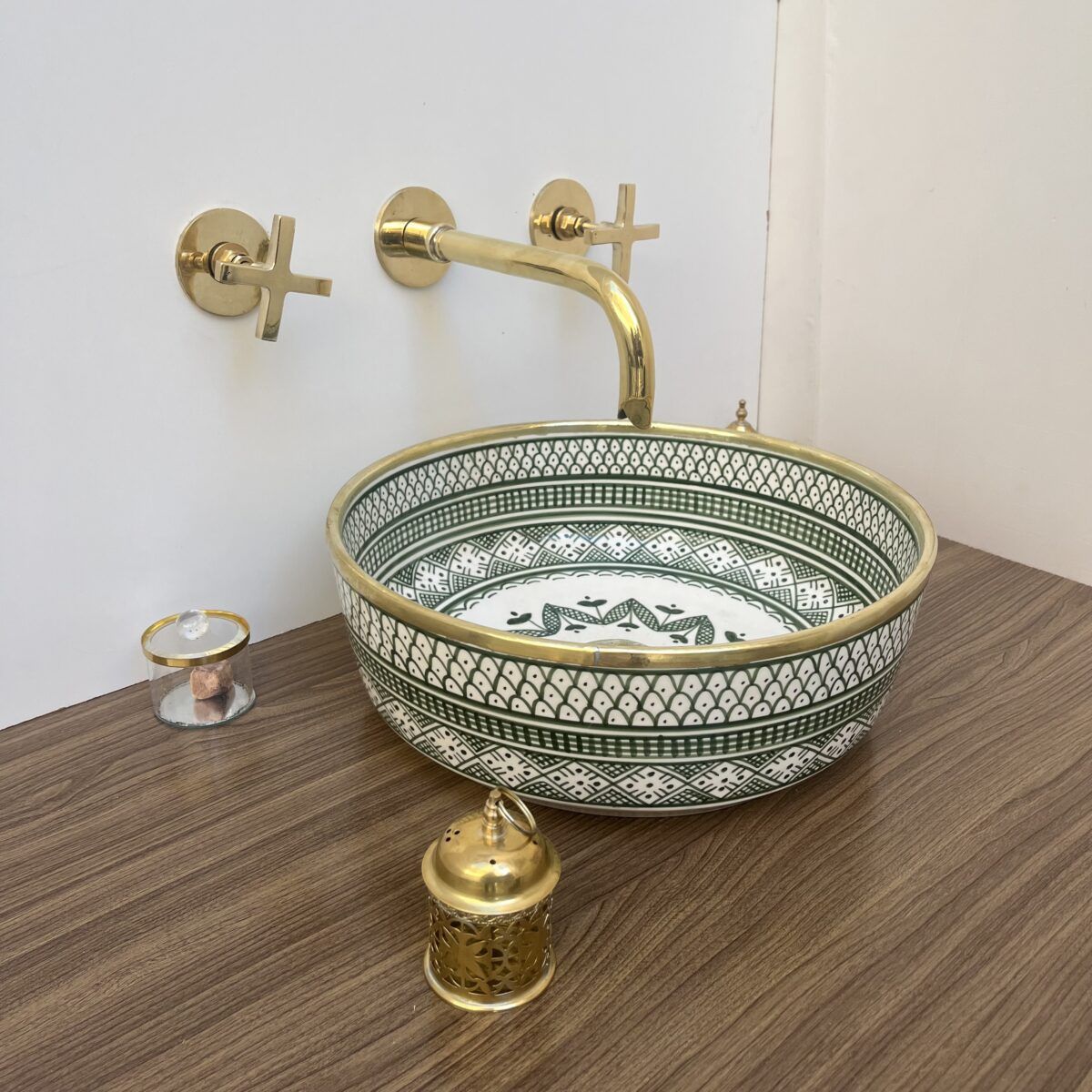 Élégante vasque marocaine peinte à la main – Vasque pour une salle de bain chic - Image 3