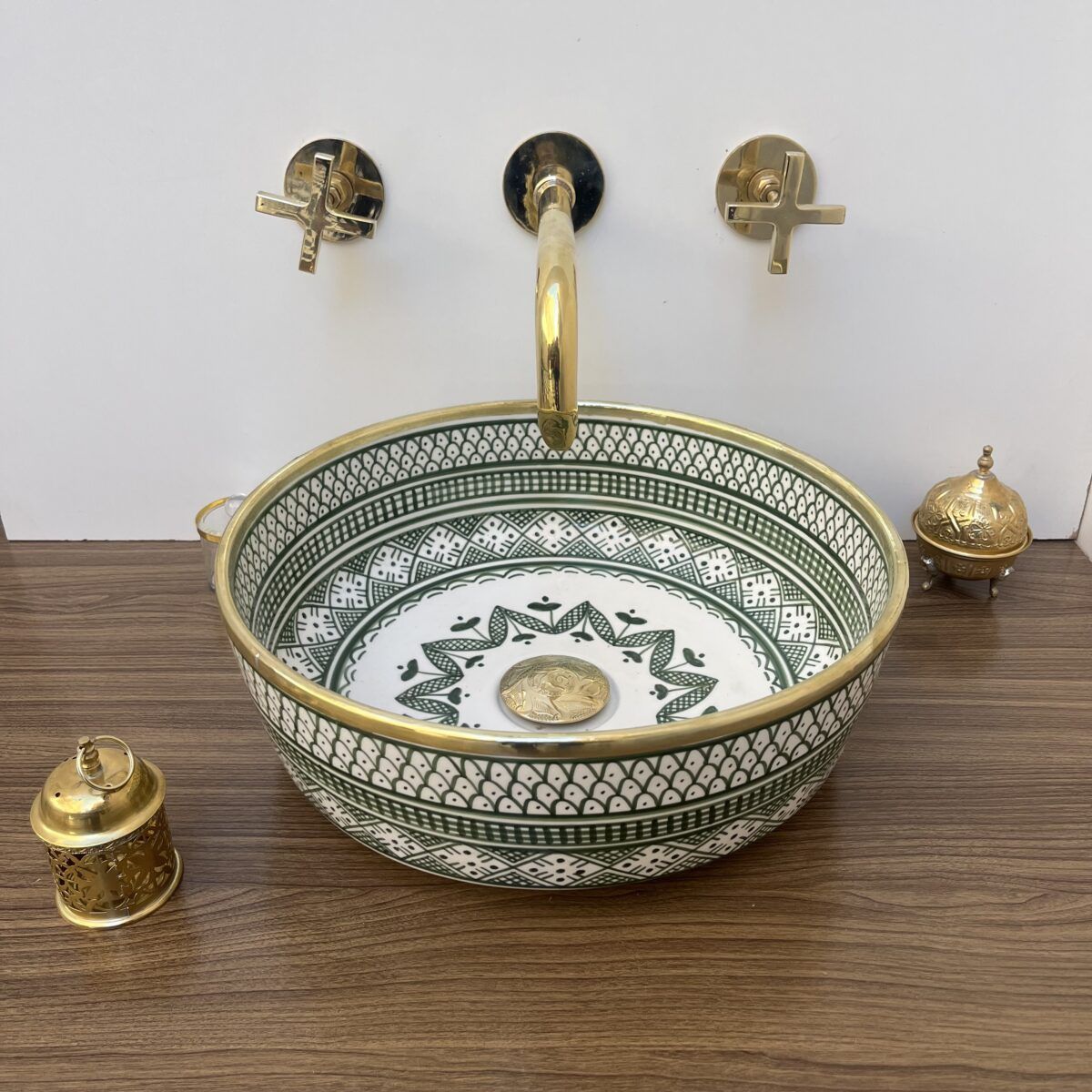 Élégante vasque marocaine peinte à la main – Vasque pour une salle de bain chic - Image 2