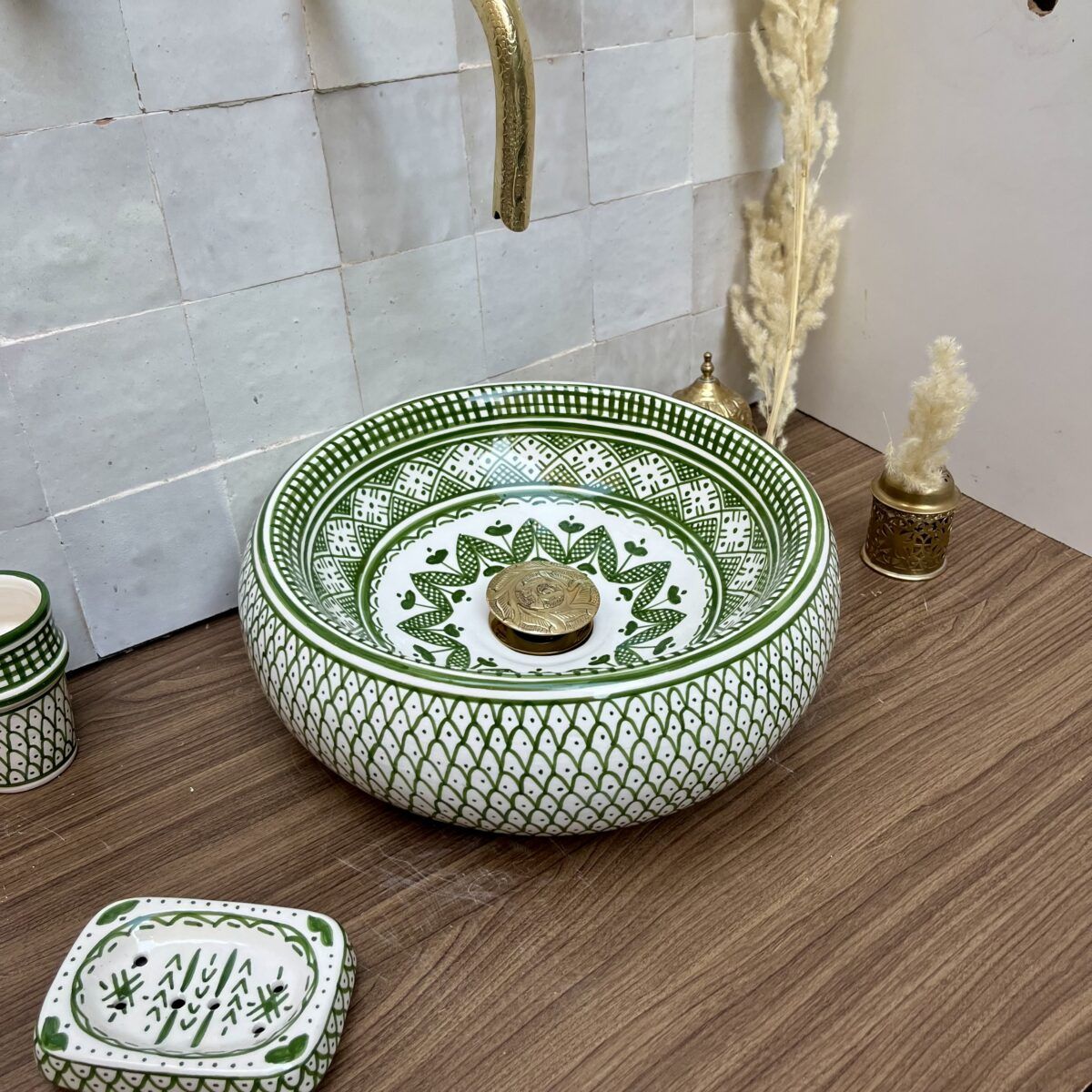 Élégante vasque marocaine peinte à la main – Vasque pour une salle de bain chic - Image 1