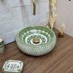 Élégante vasque marocaine peinte à la main – Vasque pour une salle de bain chic