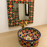 Vasque Ronde Marocaine en Céramique – Motif Zellige Multicolore